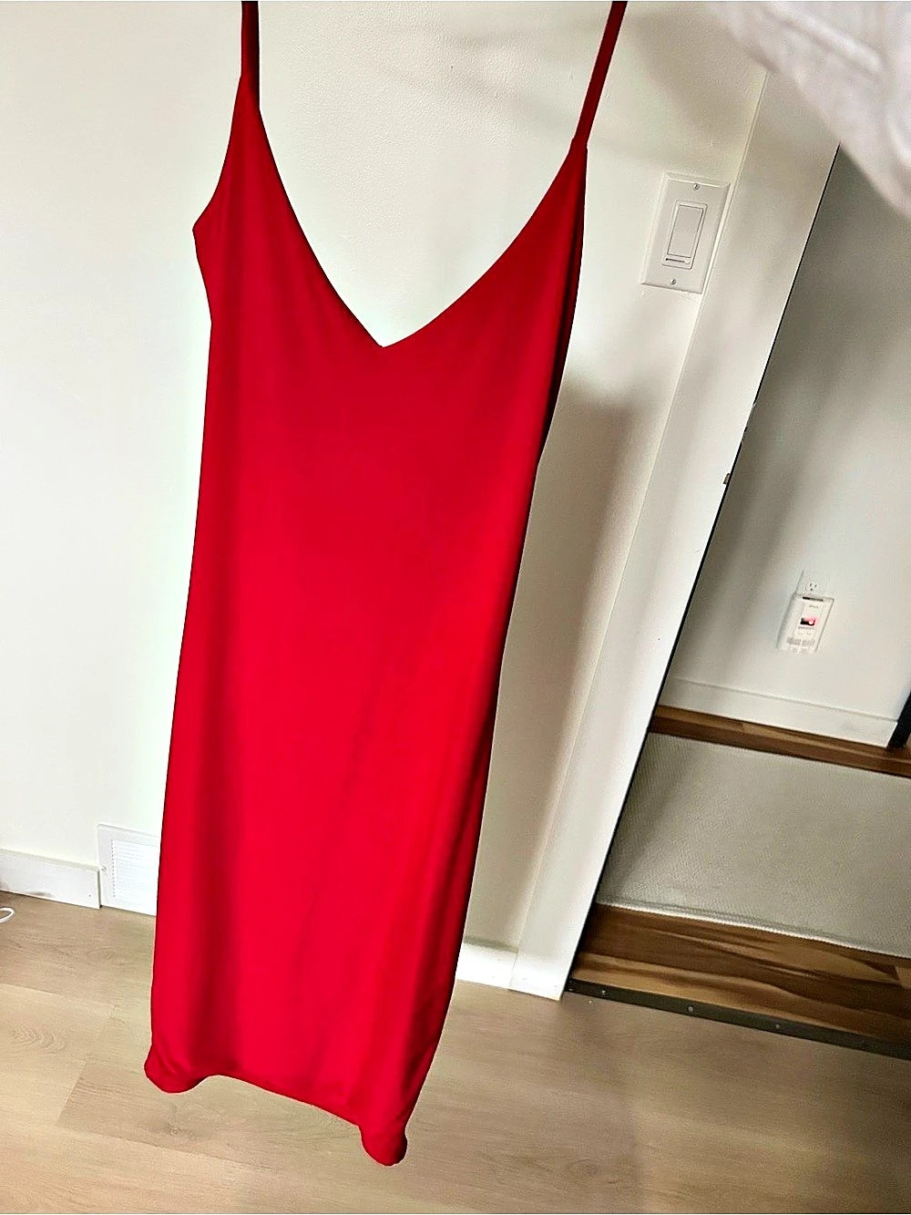 Red Draped Maxi Dress Like New